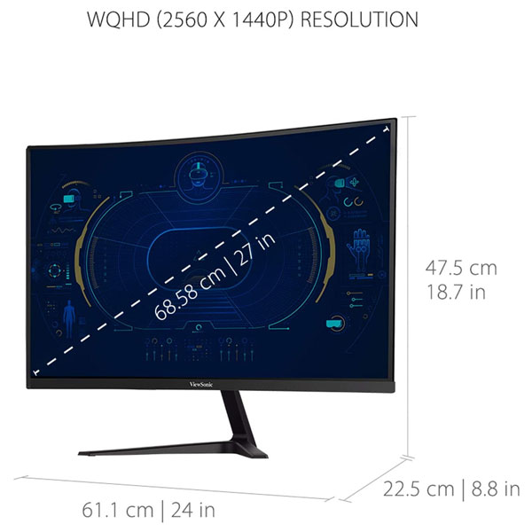 Monitor Curvo Viewsonic VX2718-2KPC-MHD 27" 2K 165Hz - Imagen 4