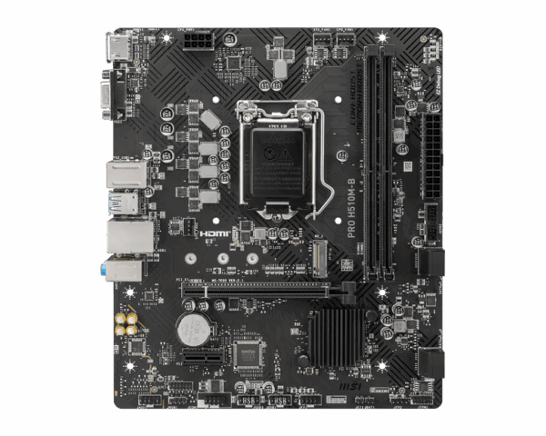 Motherboard MSI PRO H510M-B (LGA1200, 2x DDR4, 1x M.2, 1x JRGB, 1Gbps LAN) - Imagen 2