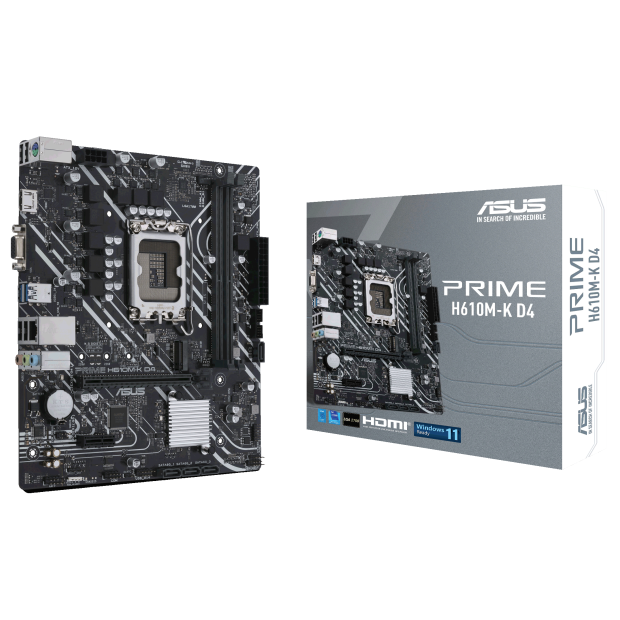 Motherboard Asus Prime H610M-K D4 (LGA1700, 2x DDR4, 1x M.2, 1x RGB, 1Gbps LAN)