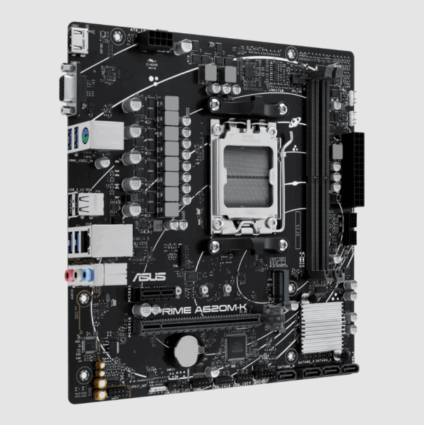 Motherboard ASUS Prime A620M-K (AM5, 2x DDR5, 1x M.2, 1x RGB, 2x ARGB, 1Gbps LAN) - Imagen 3
