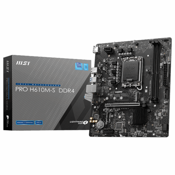 Motherboard MSI PRO H610M-S DDR4 (LGA1700, 2x DDR4, 1x M.2, 1Gbps LAN)
