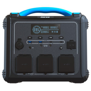 Estacion de poder portátil Forza 1200W (5V/9V/12V CC, 2x USB-A, 2x USB-C, 3x 110V CA, 1x toma de corriente auxiliar, Lampara LED)