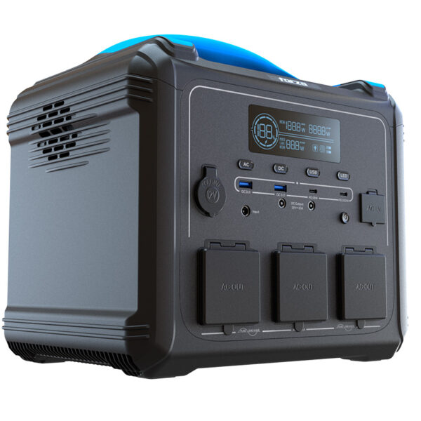 Estacion de poder portátil Forza 1200W (5V/9V/12V CC, 2x USB-A, 2x USB-C, 3x 110V CA, 1x toma de corriente auxiliar, Lampara LED) - Imagen 8