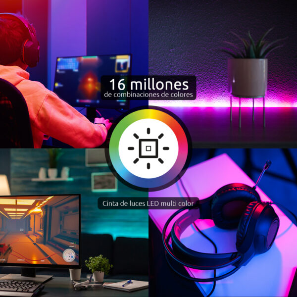 Cinta LED inteligente Wi-Fi RGBIC de 5m Nexxt NHB-S613 - Imagen 3