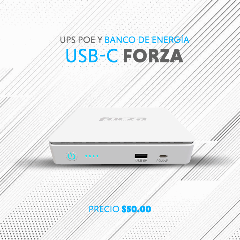 UPS PoE y banco de energía USB-C Forza