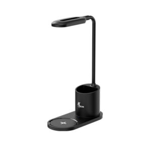Lámpara LED de escritorio con portalápices y base de carga inalámbrica XTech XTA-701
