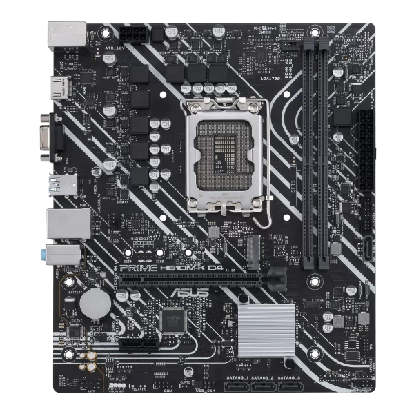 Motherboard Asus Prime H610M-K D4-CSM (LGA1700, 2x DDR4, 1x M.2, 1x RGB, 1Gbps LAN) - Imagen 2