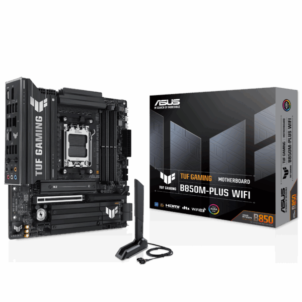 Motherboard ASUS TUF Gaming B850M-PLUS WIFI (AM5, 4x DDR5, 3x M.2, 3x ARGB, Wi-Fi 6, 2.5 Gbps Ethernet)
