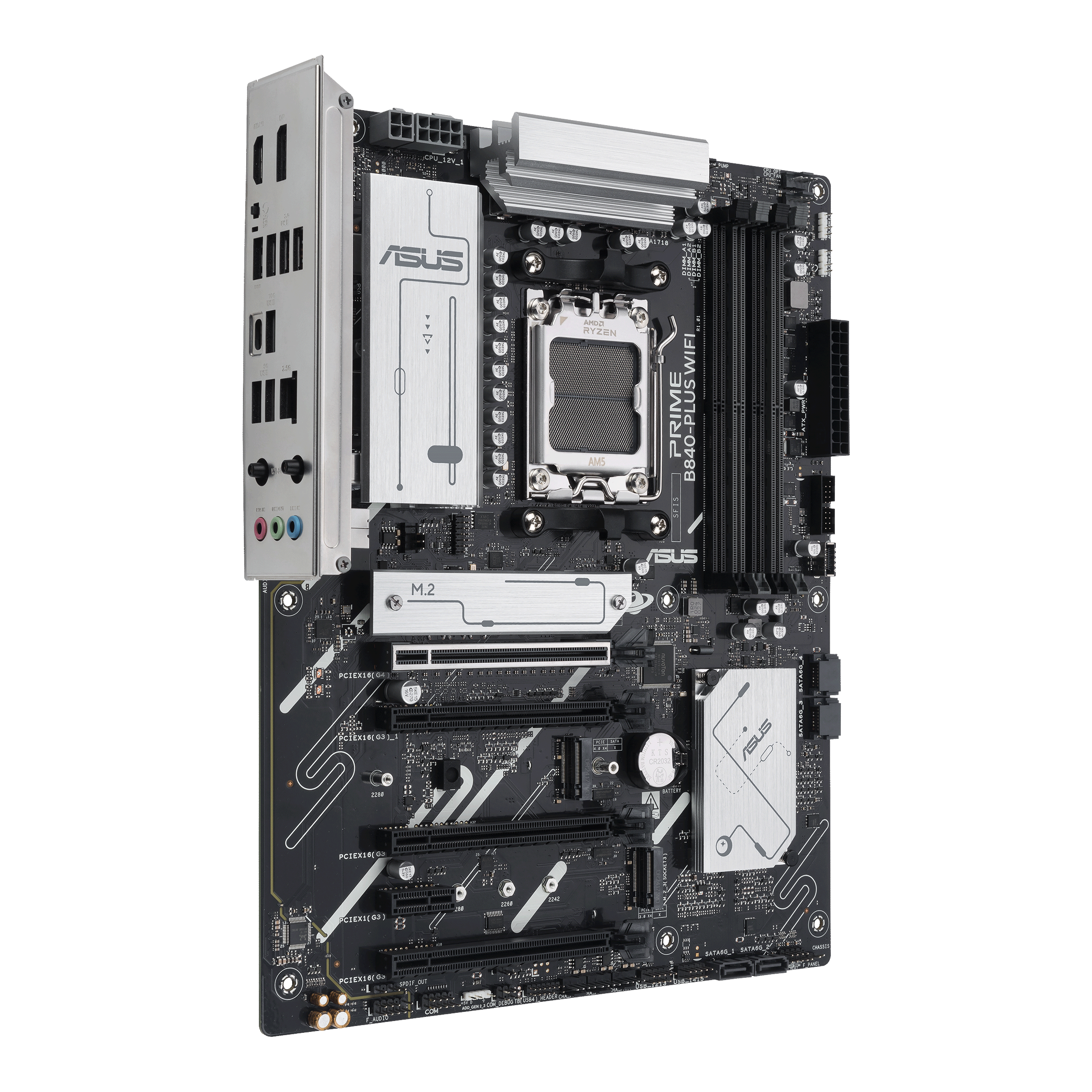 Motherboard Asus Prime B840-PLUS WIFI (AM5, 4x DDR5, 3x M.2, 3x ARGB, Wi-Fi 6E, 2.5Gbps LAN) - Imagen 3