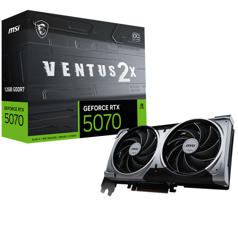 Tarjeta de video MSI GeForce RTX™ 5070 12G VENTUS 2X OC