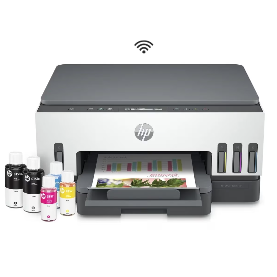 Impresora Multifuncional HP Smart Tank 720, Tinta Continua, Color, Wi-Fi, Smart App, Dúplex (6UU46A)