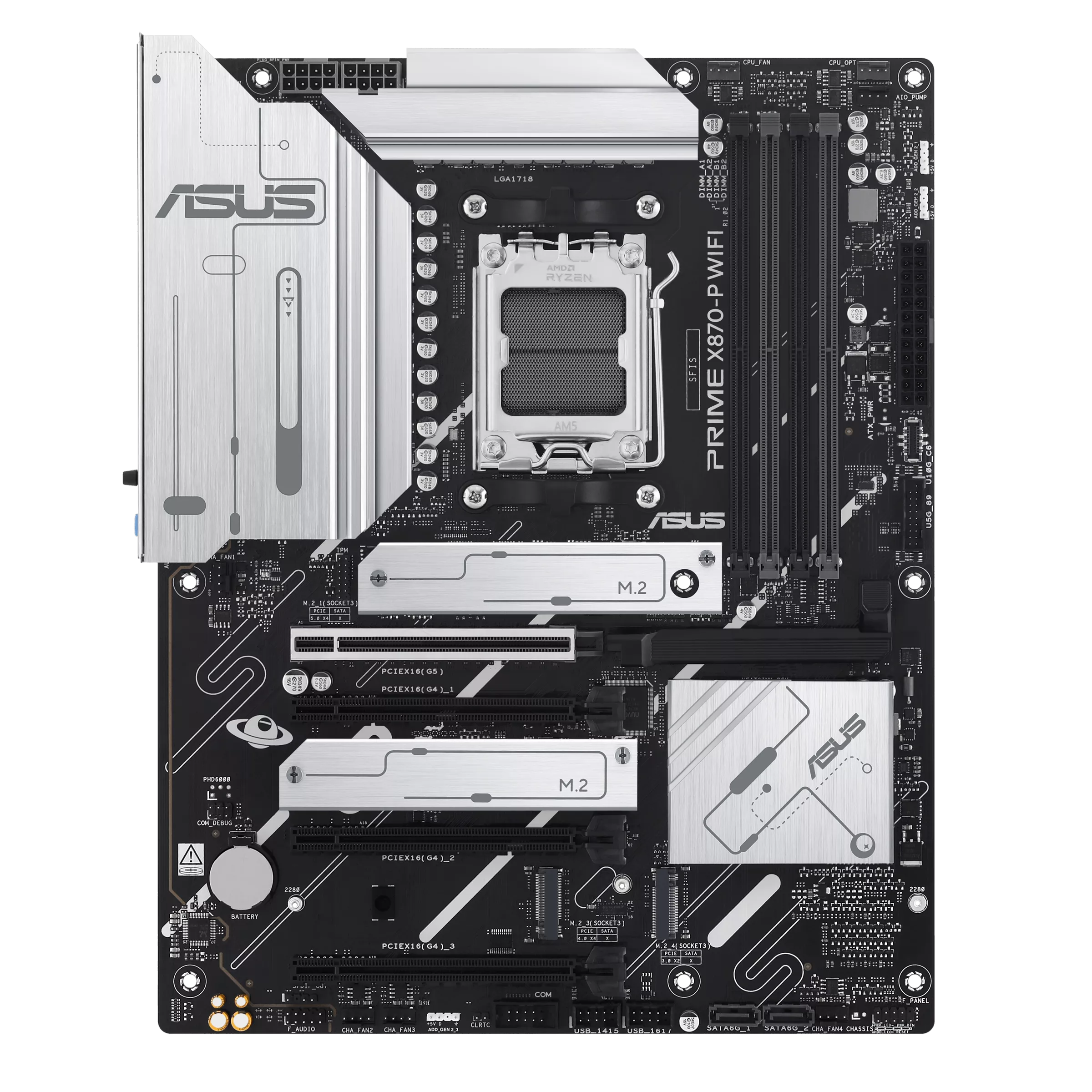 Motherboard ASUS Prime X870-P WIFI (AM5, 4x DDR5, 3x M.2, 3x ARGB, 2.5Gbps LAN) - Imagen 2