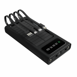 Banco de energía solar con cables de carga integrados de 10.000mAh Xtech