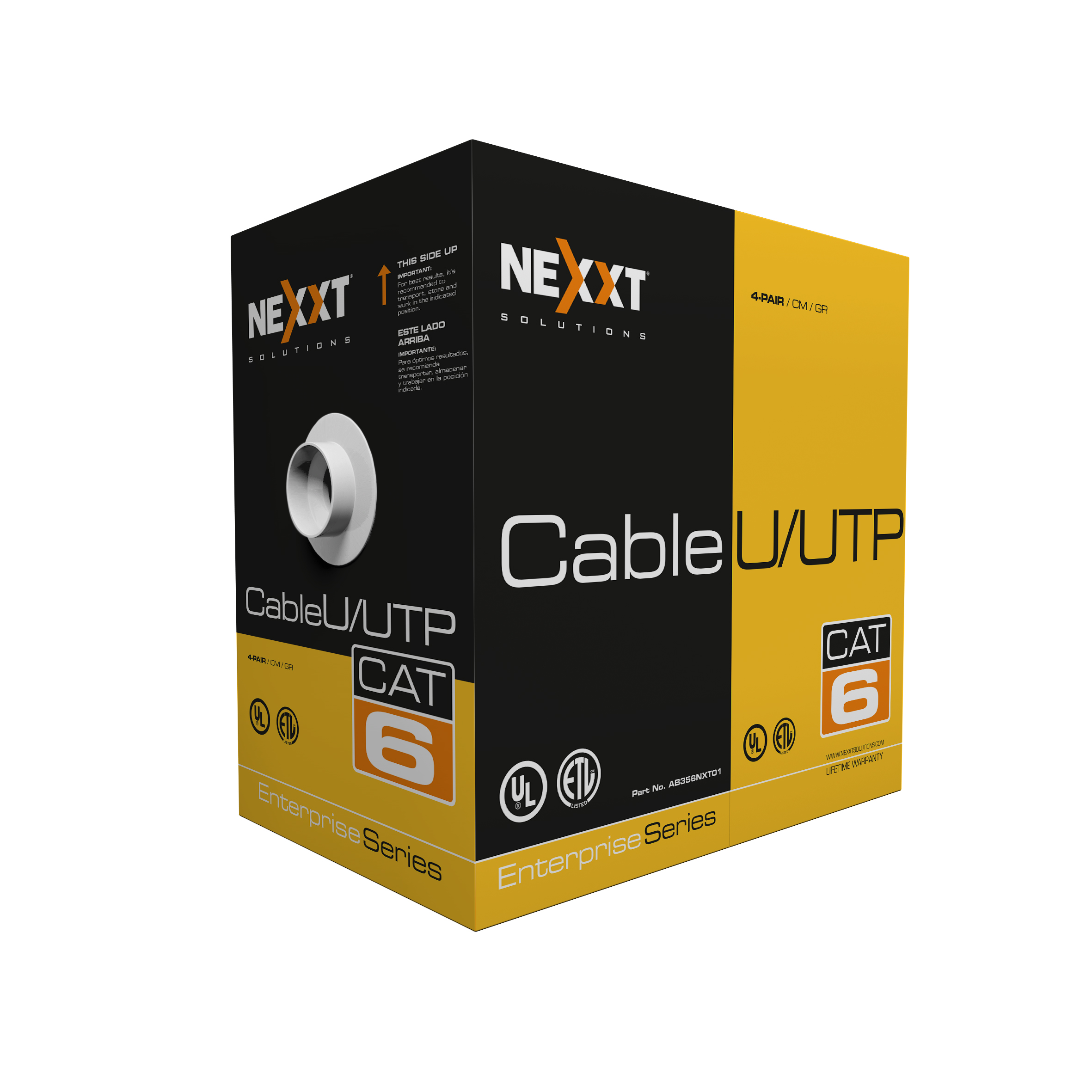 Bobina de cable UTP Nexxt Cat6, 1000pies/305m, gris, 23AWG