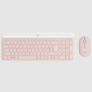 Combo inalámbrico de teclado y mouse Slim Logitech MK470 Rosa