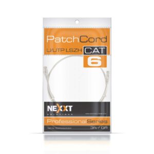 Patch Cord UTP Nexxt Cat6a, 3 pies, gris