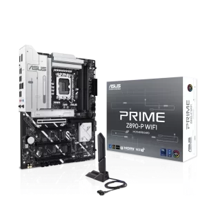 Motherboard ASUS PRIME Z890-P WIFI (LGA1851, 4x DDR5, 4x M.2, 3x ARGB, 1x RGB, 1x Thunderbolt4, 2.5Gbps LAN)