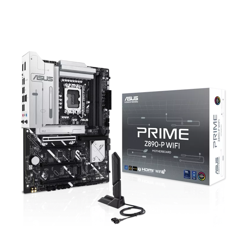 Motherboard ASUS PRIME Z890-P WIFI (LGA1851, 4x DDR5, 4x M.2, 3x ARGB, 1x RGB, 1x Thunderbolt4, 2.5Gbps LAN)
