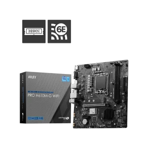 Motherboard MSI PRO H610M-G WIFI (LGA1700, 2x DDR5, 1x M.2, 2x ARGB, 1x RGB, 1Gbps LAN)