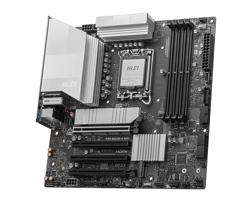 Motherboard MSI PRO B860M-A WIFI (LGA1700, 2x DDR5, 1x M.2, 2x ARGB, 1x RGB, 1Gbps LAN) - Imagen 4
