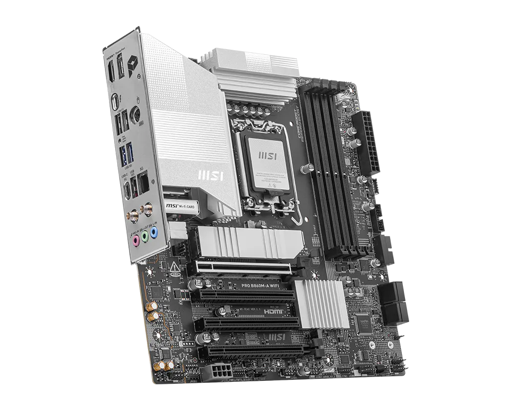 Motherboard MSI PRO B860M-A WIFI (LGA1700, 2x DDR5, 1x M.2, 2x ARGB, 1x RGB, 1Gbps LAN) - Imagen 3