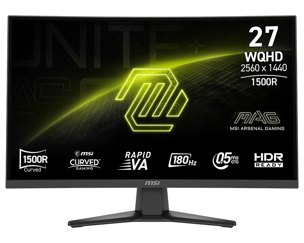 Monitor curvo gamer MSI MAG 275CQF E18, 27", 2560 x 1440 (WQHD), 180Hz, HDMI, y DisplayPort - Imagen 2
