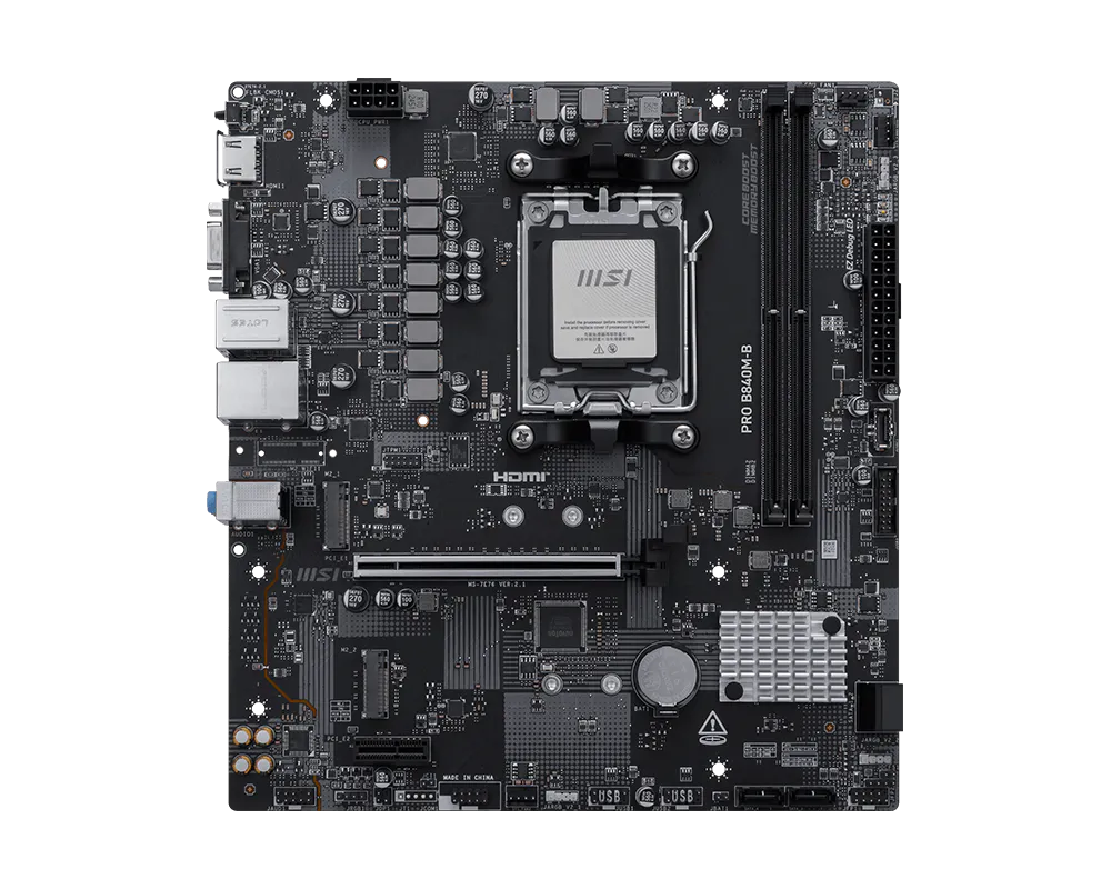 Motherboard MSI PRO B840M-B (AM5, 2x DDR5, 2x M.2, 3x ARGB, 1x RGB, 2.5Gbps LAN) - Imagen 2
