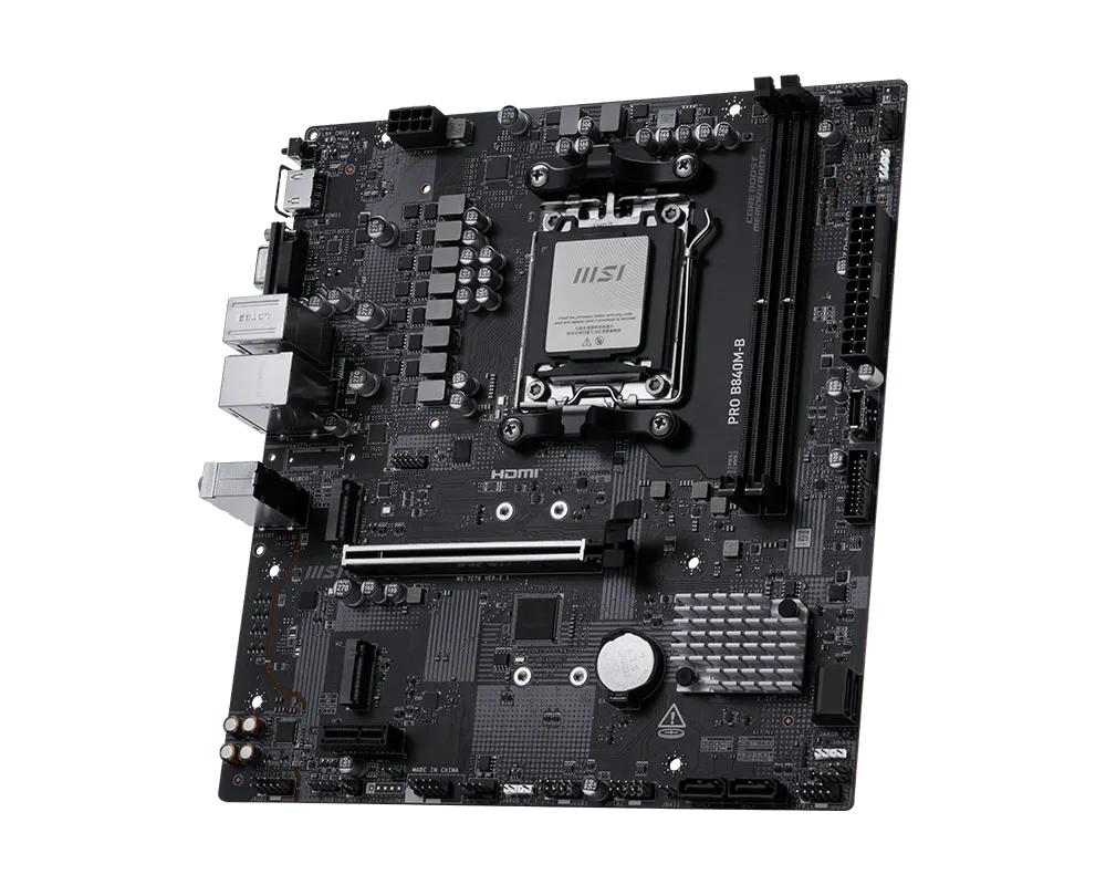 Motherboard MSI PRO B840M-B (AM5, 2x DDR5, 2x M.2, 3x ARGB, 1x RGB, 2.5Gbps LAN) - Imagen 5