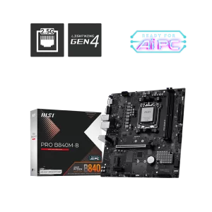 Motherboard MSI PRO B840M-B (AM5, 2x DDR5, 2x M.2, 3x ARGB, 1x RGB, 2.5Gbps LAN)
