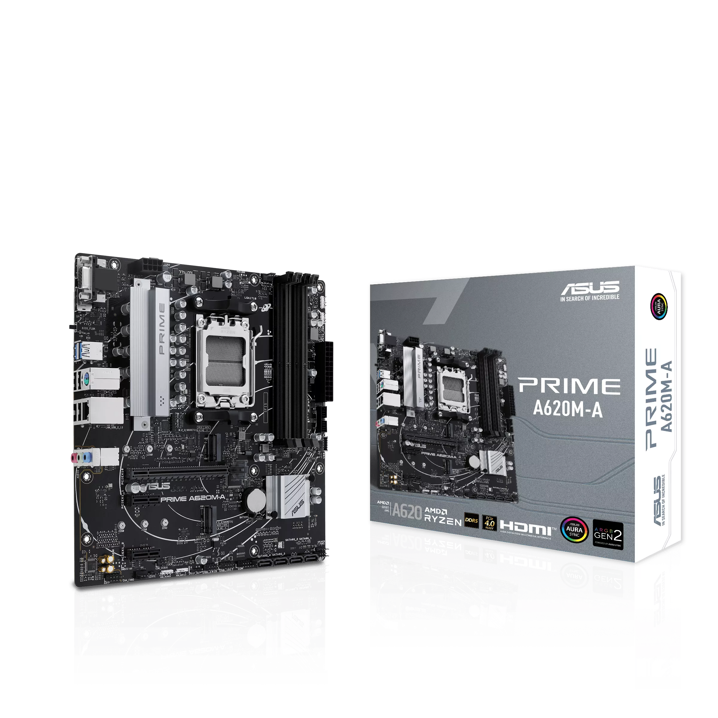 Motherboard ASUS PRIME A620M-A (AM5, 4x DDR5, 2x M.2, 3x ARGB, 1Gbps LAN)