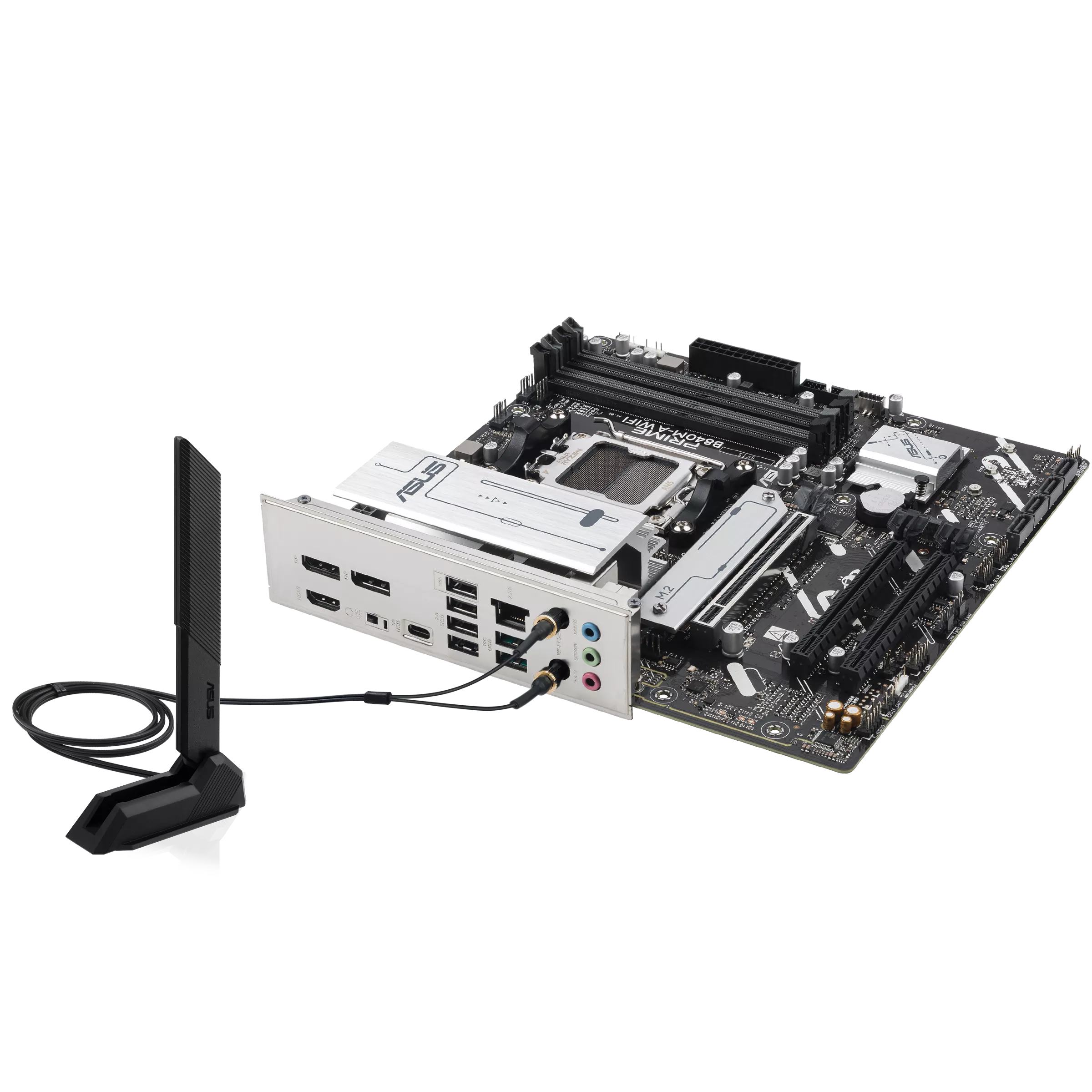 Motherboard ASUS Prime B840M-A WIFI(AM5, 4x DDR5, 3x M.2, 3x ARGB, 2.5Gbps LAN) - Imagen 2