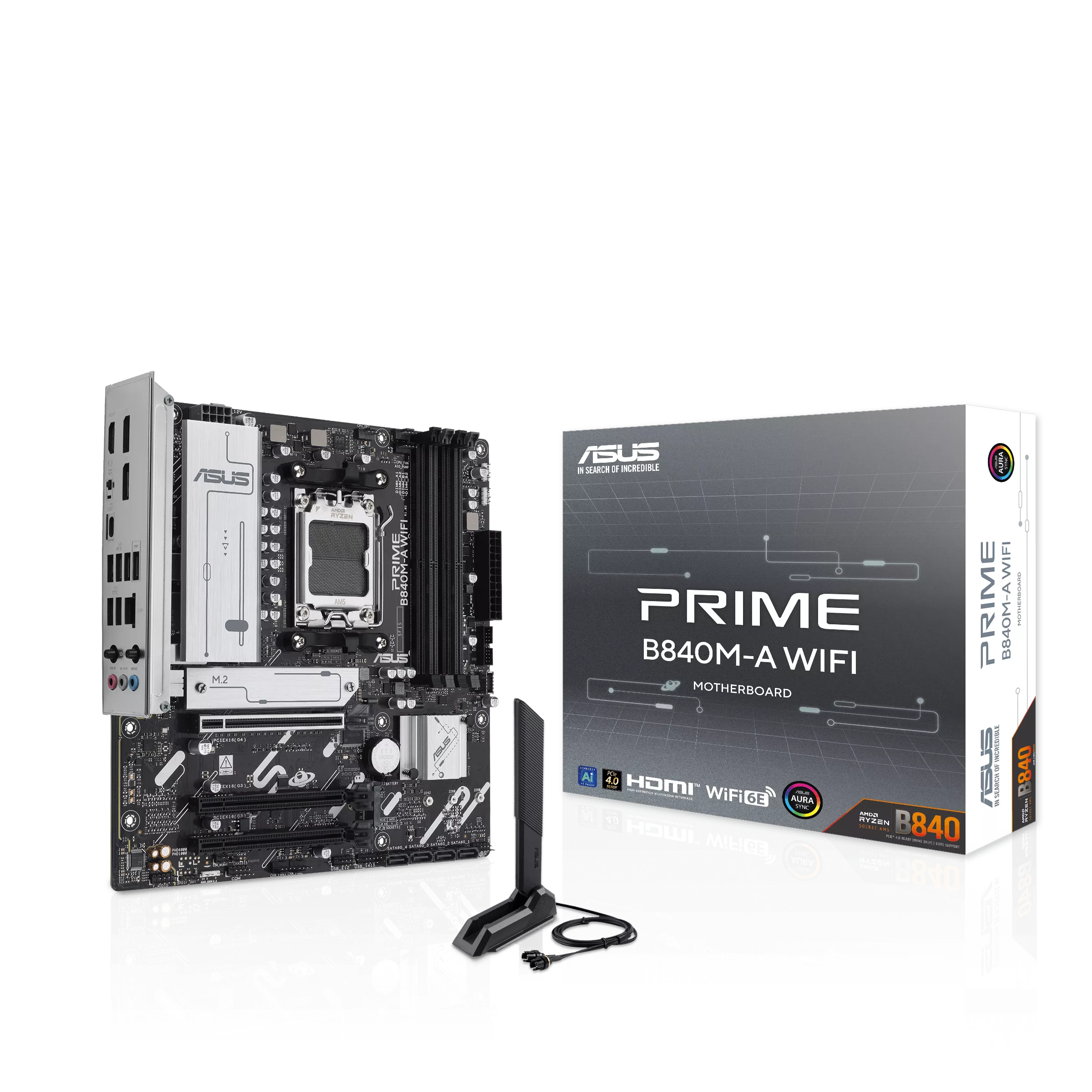 Motherboard ASUS Prime B840M-A WIFI(AM5, 4x DDR5, 3x M.2, 3x ARGB, 2.5Gbps LAN)
