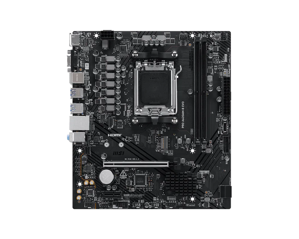 Motherboard MSI PRO A620AM-B EVO (AM5, 2x DDR5, 1x M.2, 2x ARGB, 2.5Gbps LAN) - Imagen 2