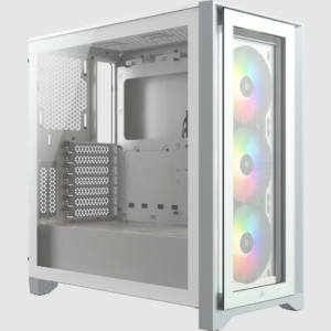 Case ATX semitorre con cristal templado Corsair iCUE 4000X RGB, blanco
