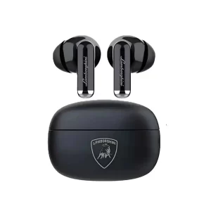 Audífonos inalámbricos Bluetooth TWS Lamborghini Mini compactos con estuche de carga negro